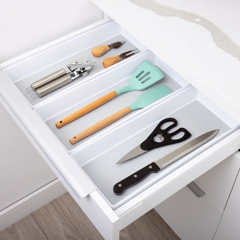 Plastic Drawer Organizer - BPA Free - 16 x 6.75 Inch - White